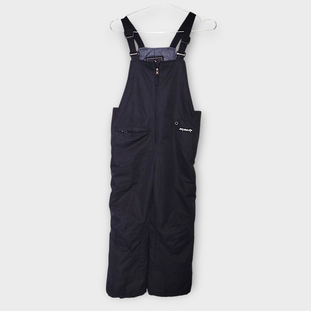 SKI GEAR Kids Sz M Snow Bibs‎ Overalls Black Youth Winter Skiing Snowboarding